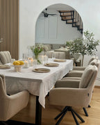 Set of 2 Dining Chairs Swivel SARDOAL Fabric Taupe