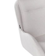 Set of 2 Dining Chairs Swivel AVELAR Fabric Light Beige