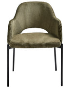 Set of 2 Dining Chairs RATON Corduroy Olive Green