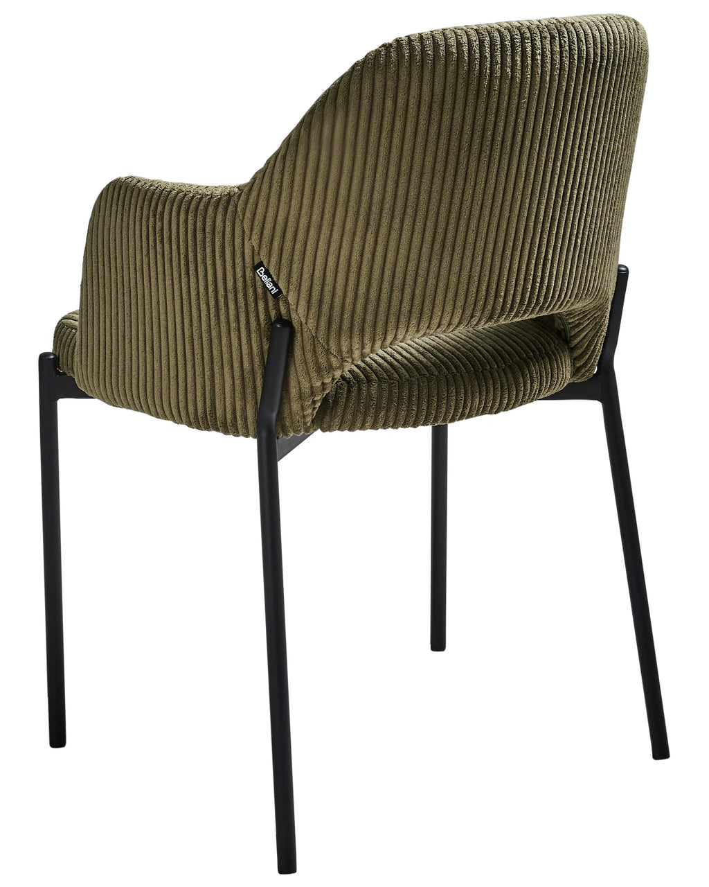 Set of 2 Dining Chairs RATON Corduroy Olive Green