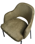 Set of 2 Dining Chairs RATON Corduroy Olive Green