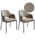 Set of 2 Dining Chairs RATON Corduroy Taupe