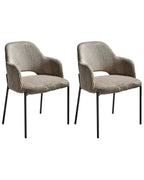Set of 2 Dining Chairs RATON Corduroy Taupe