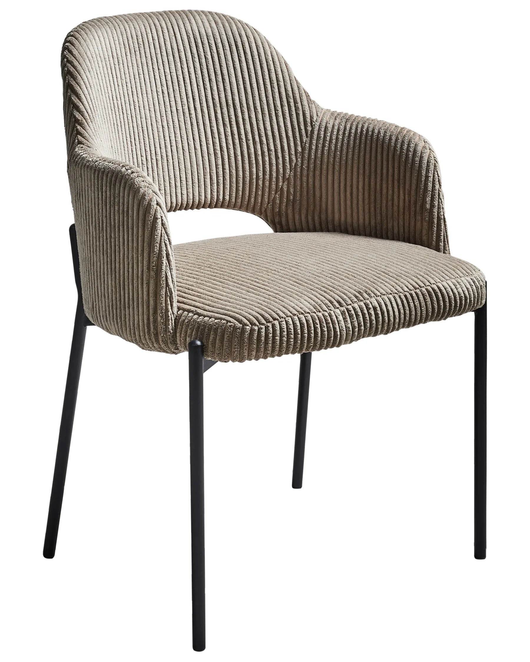 Set of 2 Dining Chairs RATON Corduroy Taupe