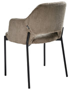 Set of 2 Dining Chairs RATON Corduroy Taupe