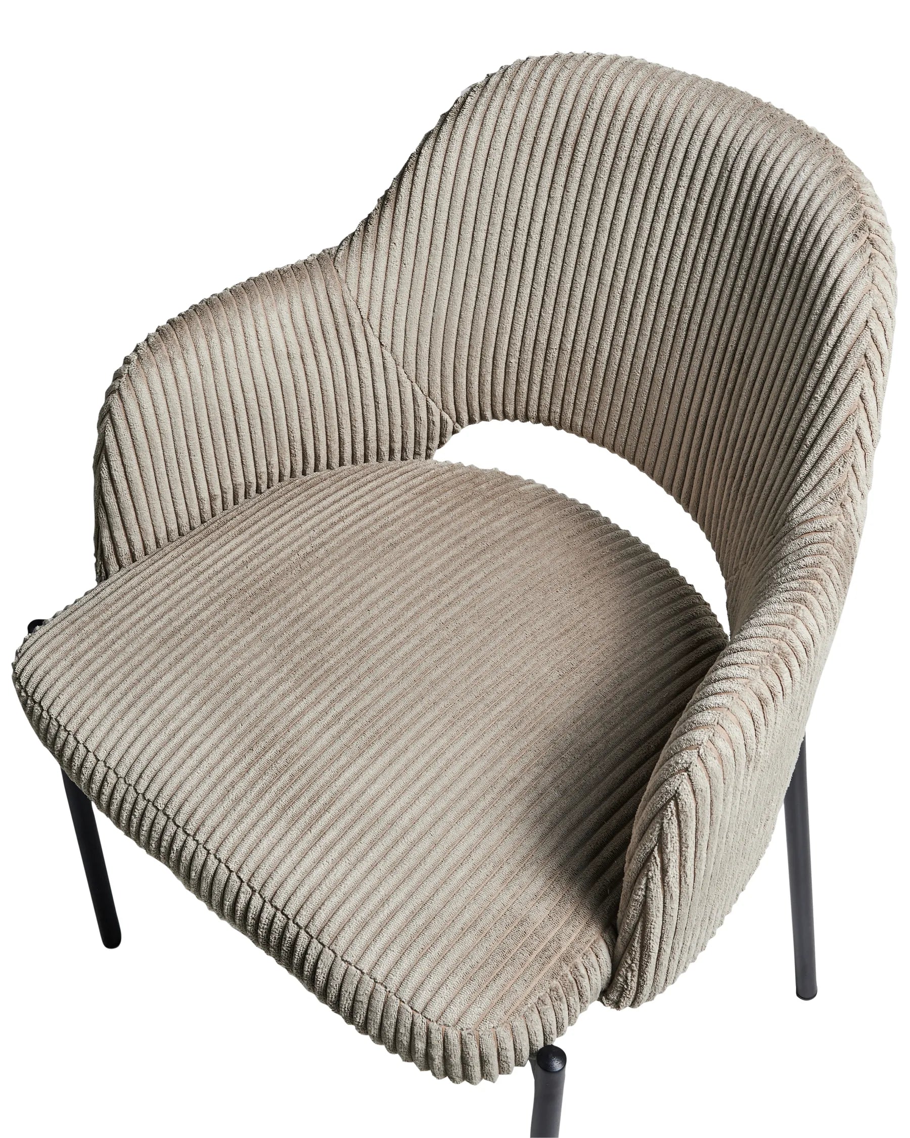 Set of 2 Dining Chairs RATON Corduroy Taupe