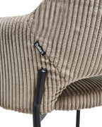 Set of 2 Dining Chairs RATON Corduroy Taupe
