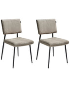 Set of 2 Dining Chairs STURGIS Corduroy Taupe