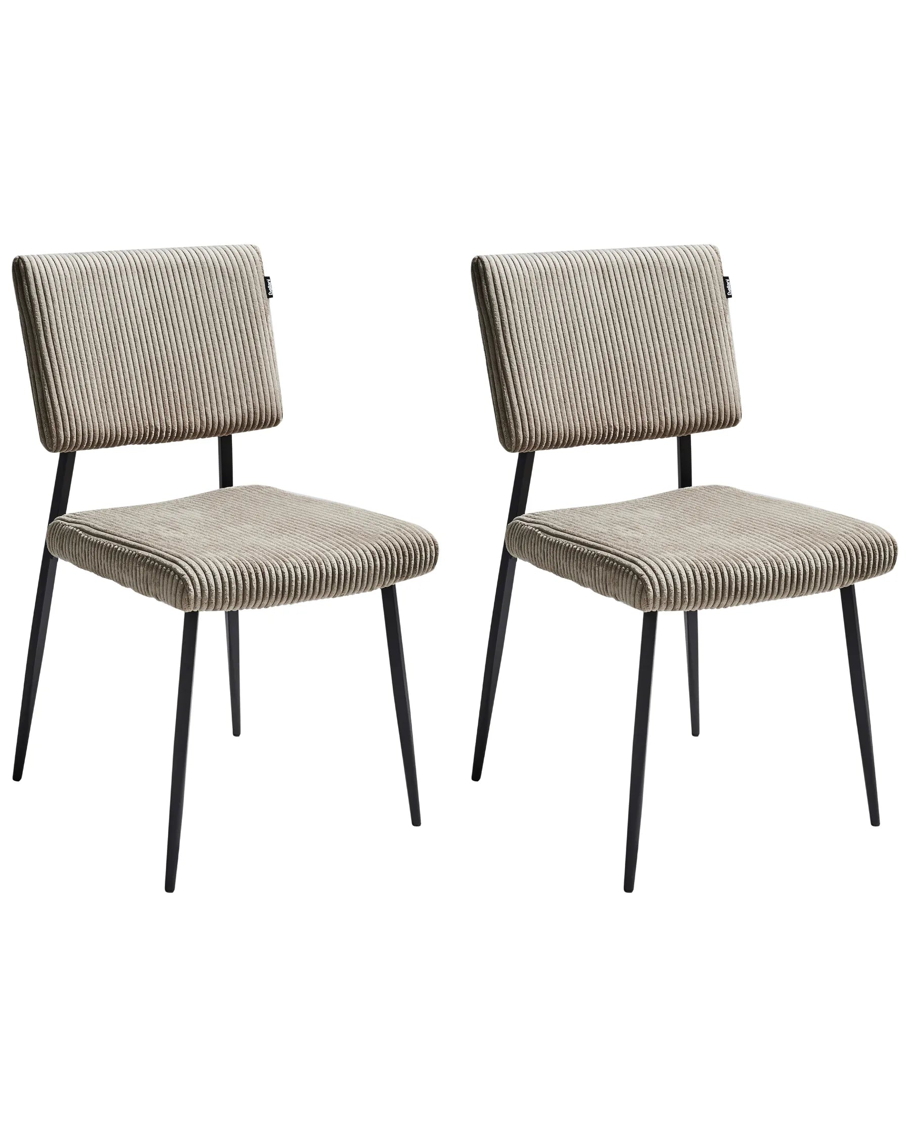 Set of 2 Dining Chairs STURGIS Corduroy Taupe