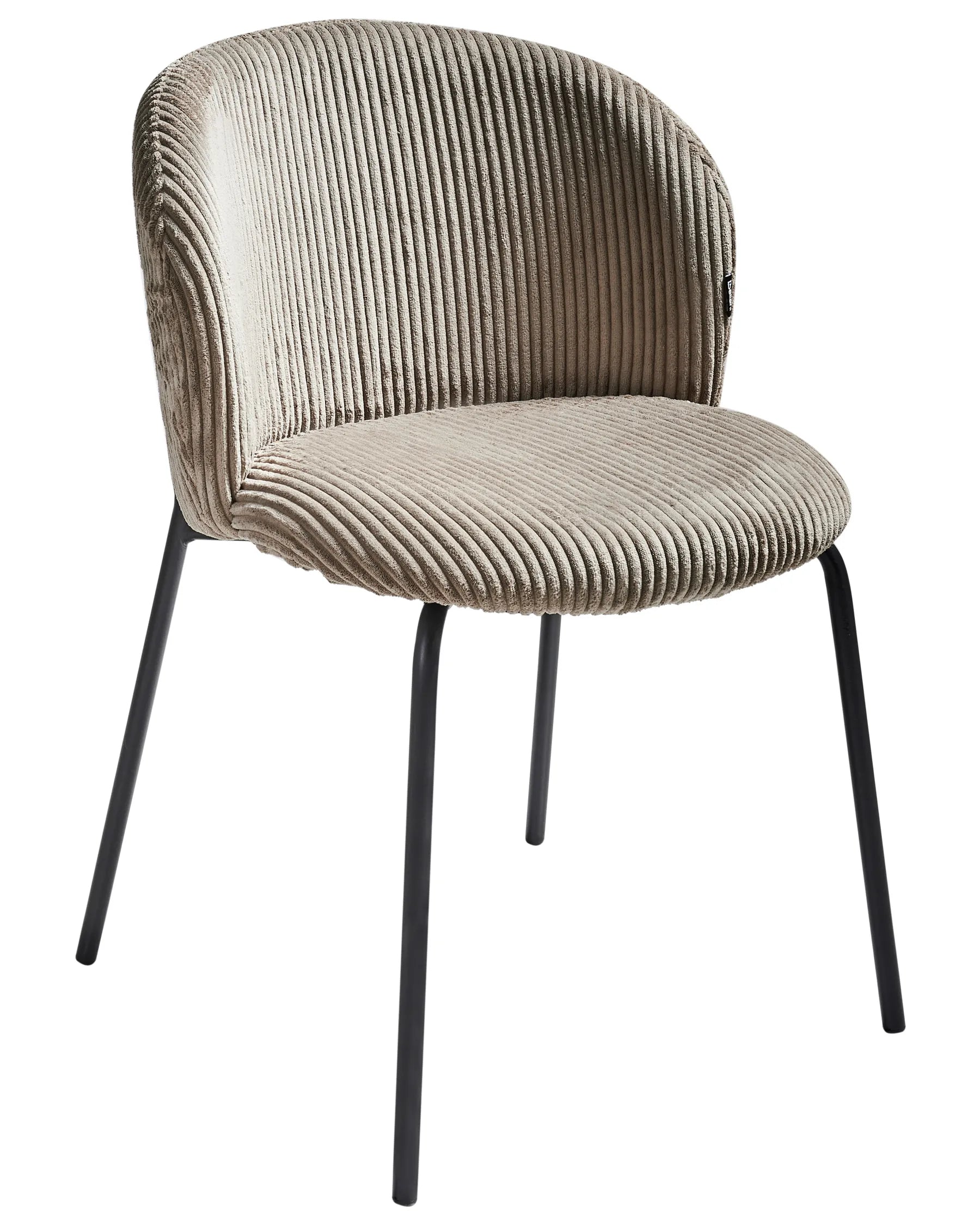 Set of 2 Dining Chairs MILES Corduroy Taupe