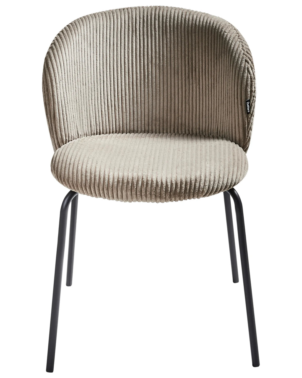 Set of 2 Dining Chairs MILES Corduroy Taupe