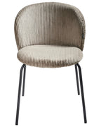 Set of 2 Dining Chairs MILES Corduroy Taupe