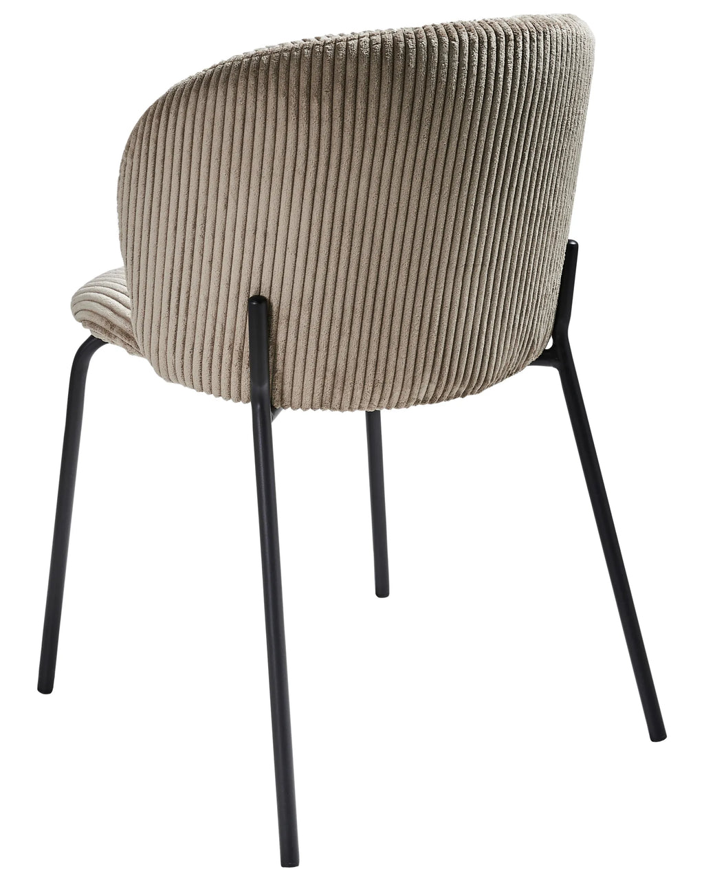 Set of 2 Dining Chairs MILES Corduroy Taupe