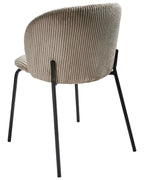 Set of 2 Dining Chairs MILES Corduroy Taupe