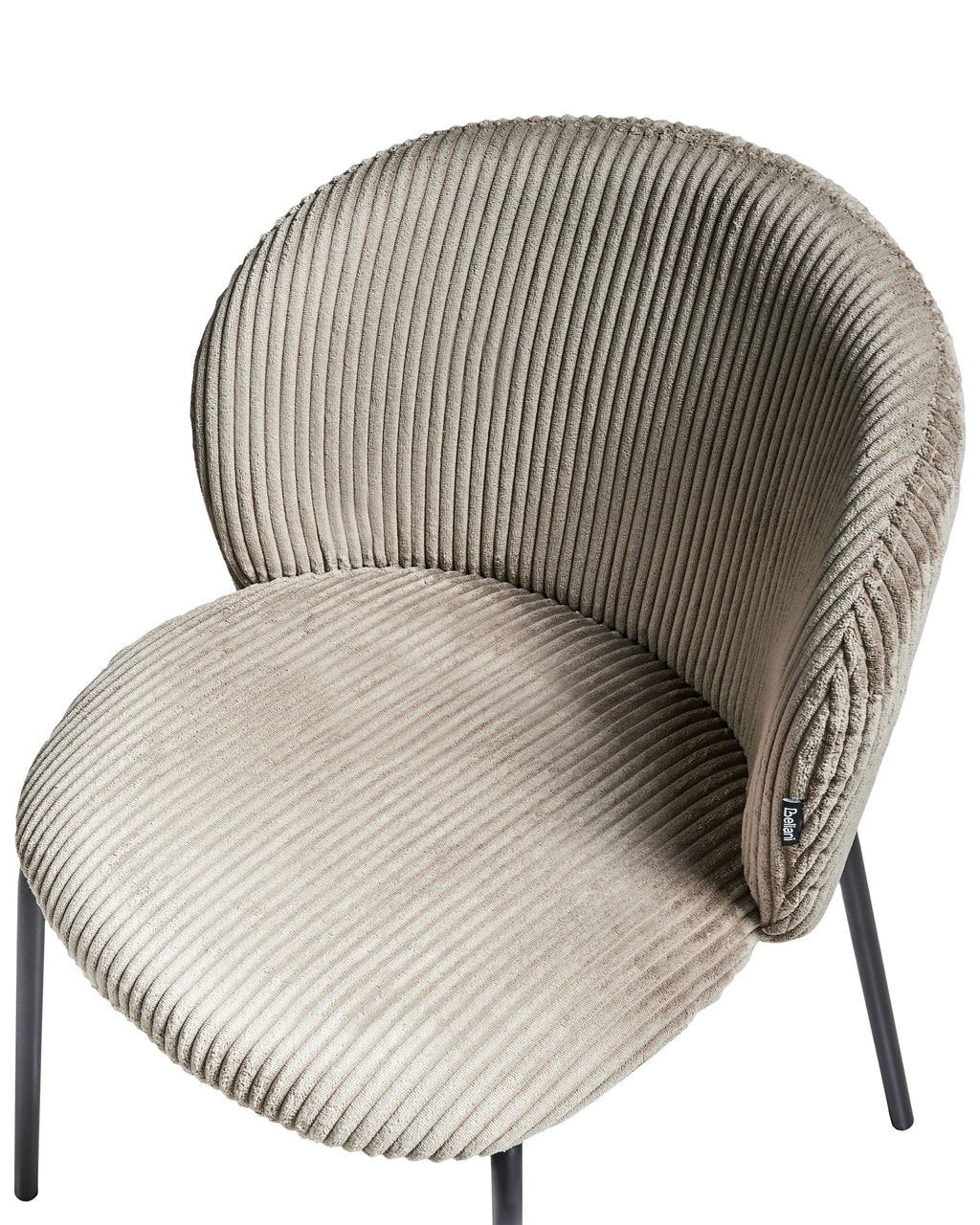 Set of 2 Dining Chairs MILES Corduroy Taupe