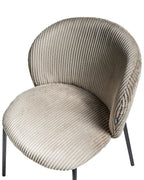 Set of 2 Dining Chairs MILES Corduroy Taupe