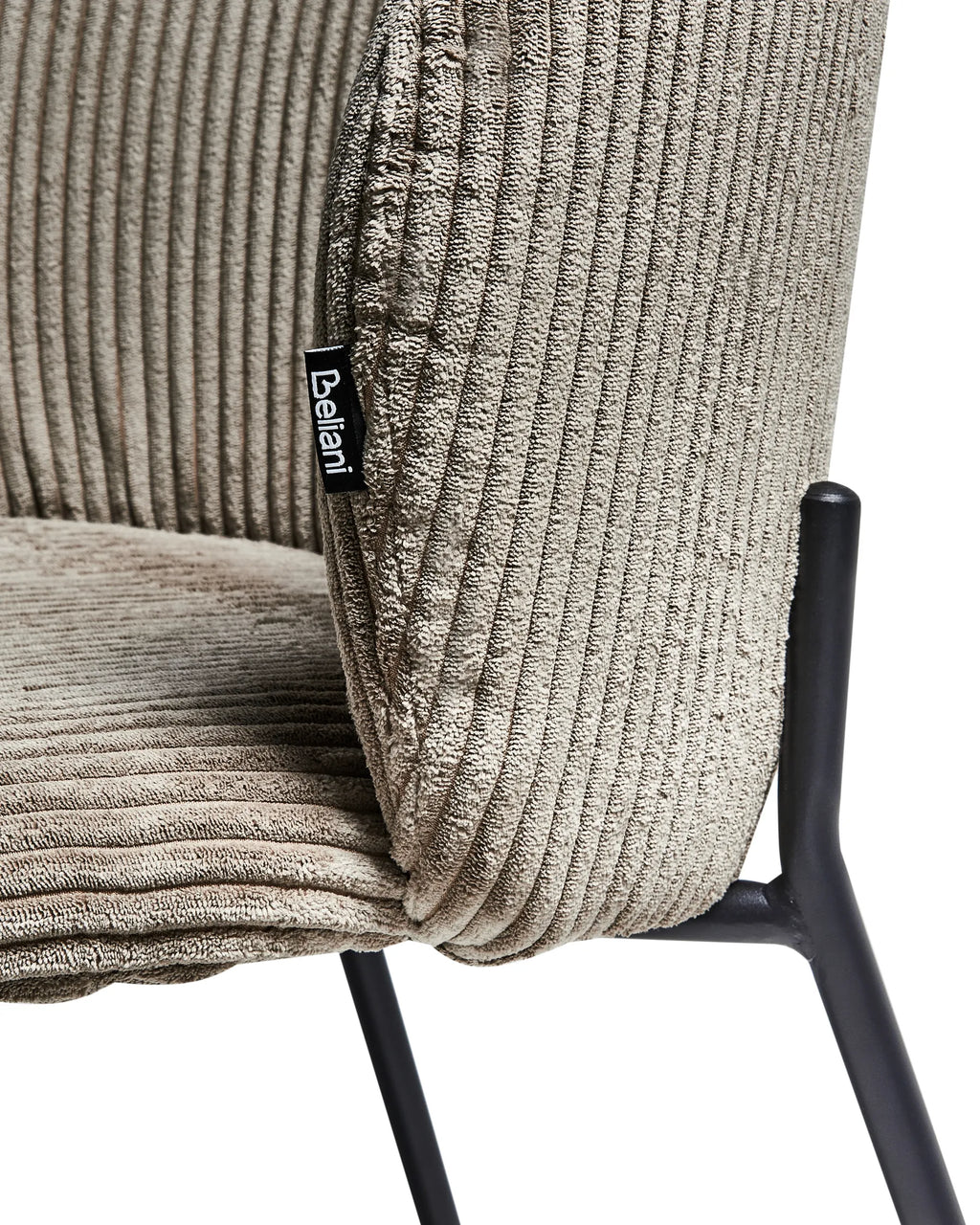 Set of 2 Dining Chairs MILES Corduroy Taupe