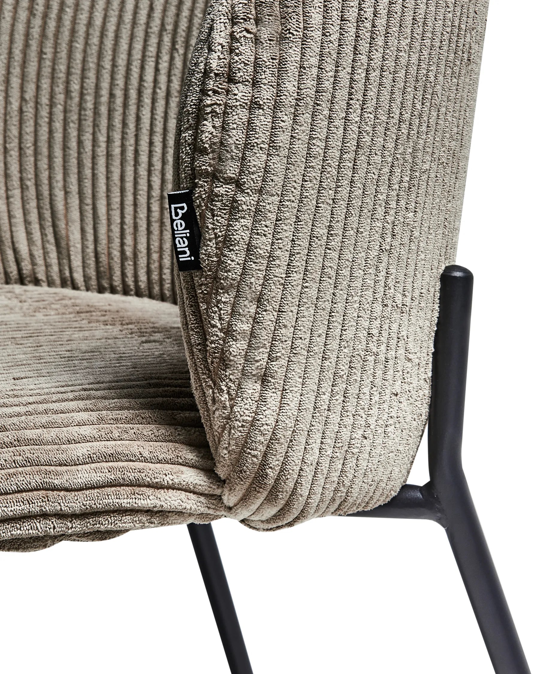 Set of 2 Dining Chairs MILES Corduroy Taupe