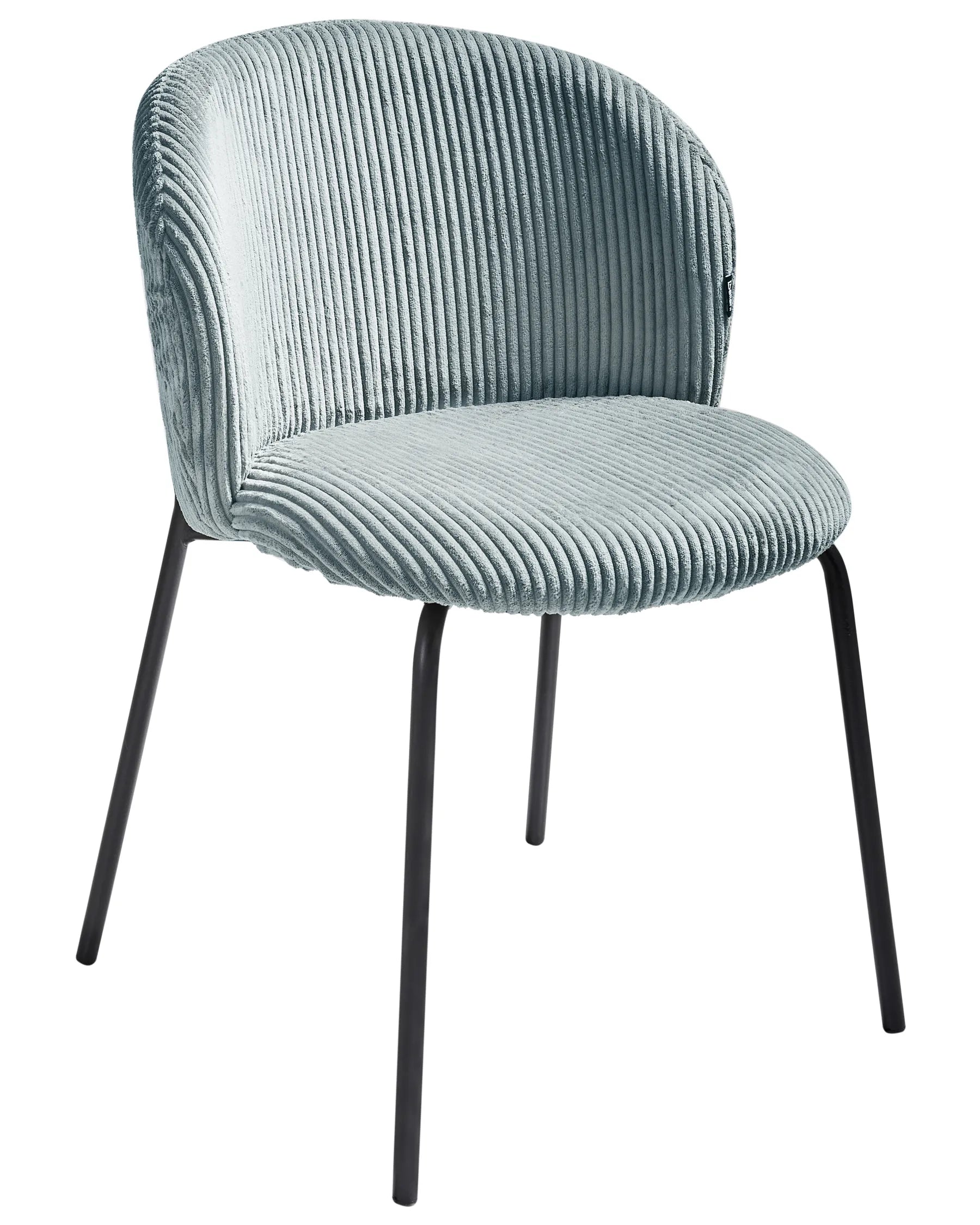 Set of 2 Dining Chairs MILES Corduroy Light Blue