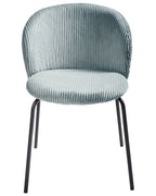 Set of 2 Dining Chairs MILES Corduroy Light Blue