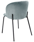 Set of 2 Dining Chairs MILES Corduroy Light Blue