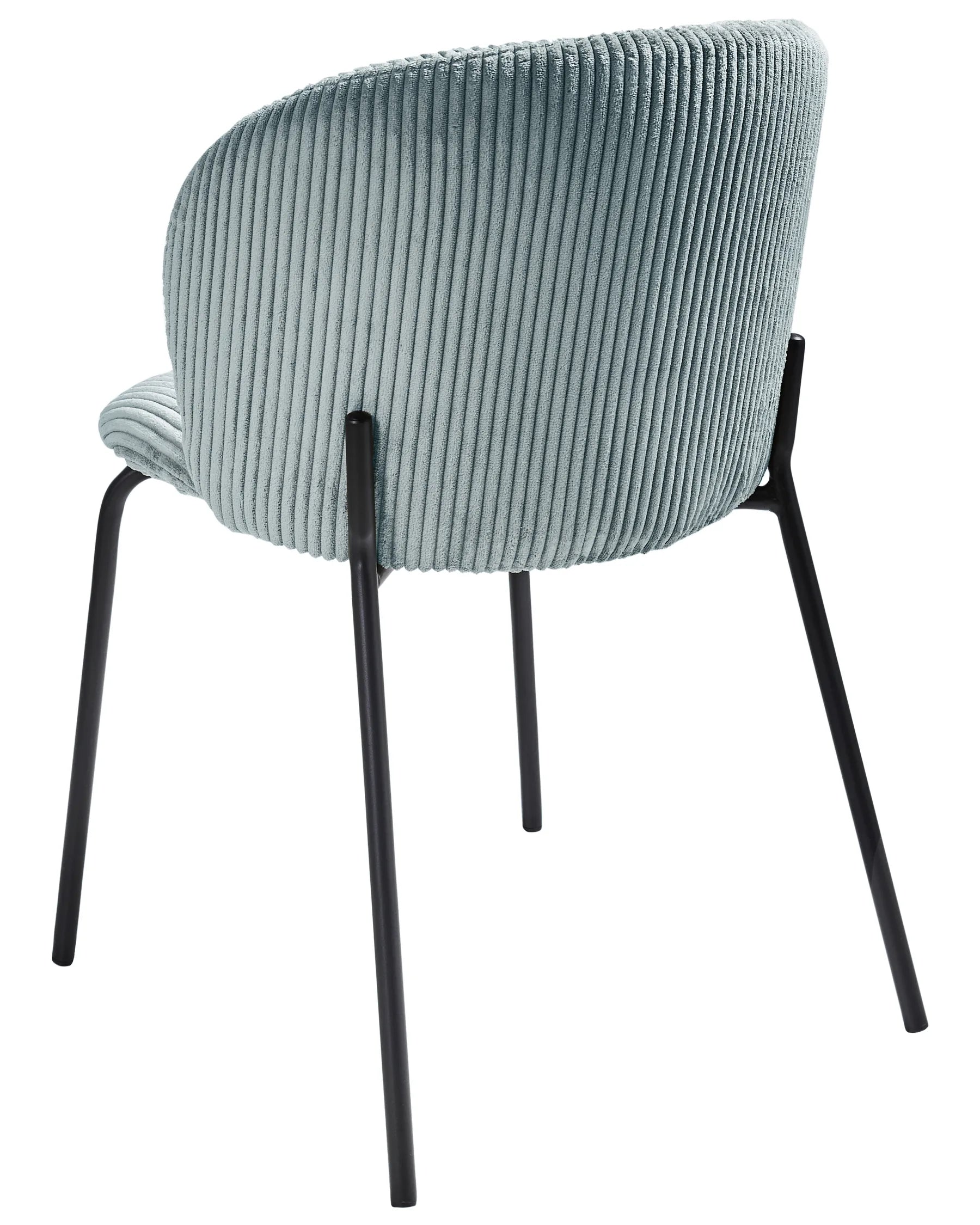 Set of 2 Dining Chairs MILES Corduroy Light Blue