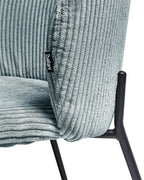 Set of 2 Dining Chairs MILES Corduroy Light Blue