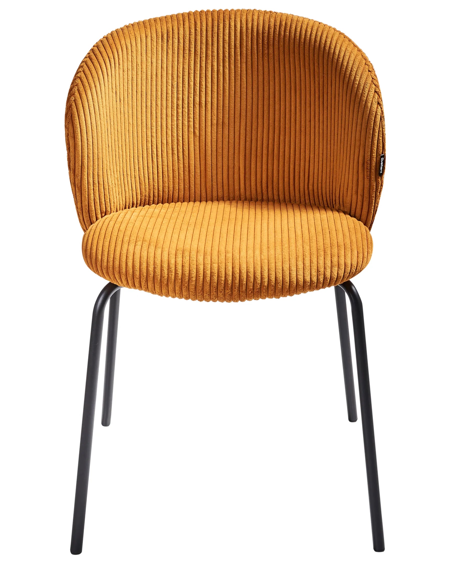 Set of 2 Dining Chairs MILES Corduroy Orange
