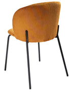 Set of 2 Dining Chairs MILES Corduroy Orange