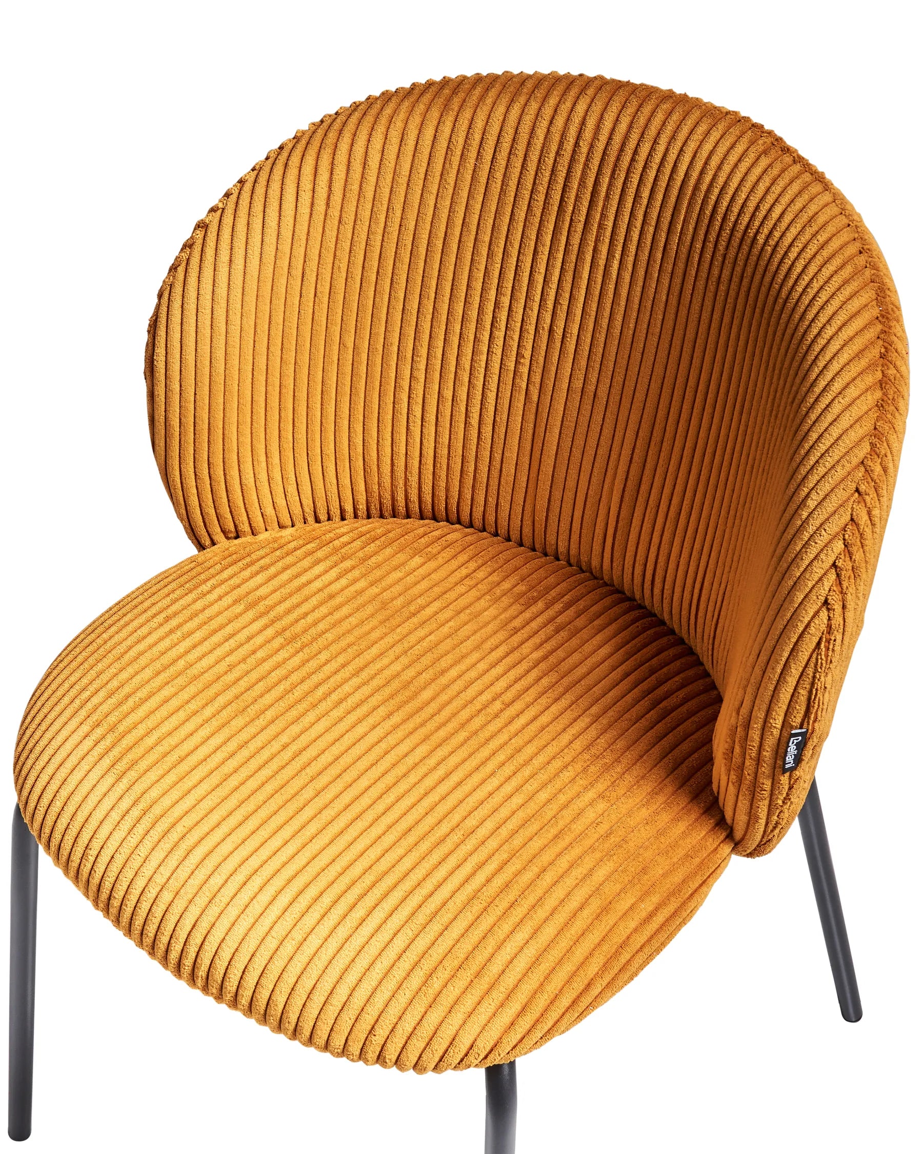 Set of 2 Dining Chairs MILES Corduroy Orange