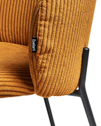 Set of 2 Dining Chairs MILES Corduroy Orange