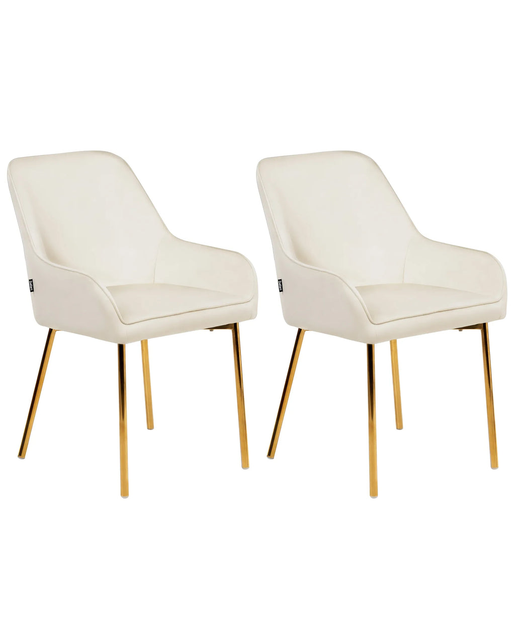 Set of 2 Dining Chairs LOVERNA Velvet Off-White