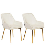 Set of 2 Dining Chairs LOVERNA Velvet Off-White