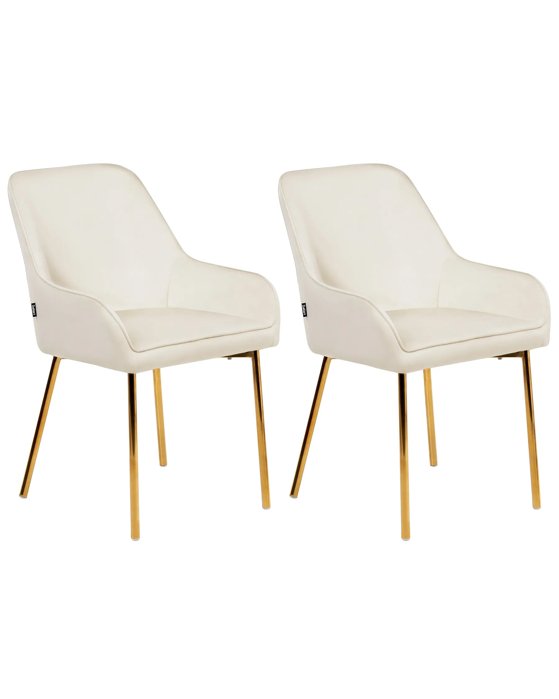 Set of 2 Dining Chairs LOVERNA Velvet Off-White