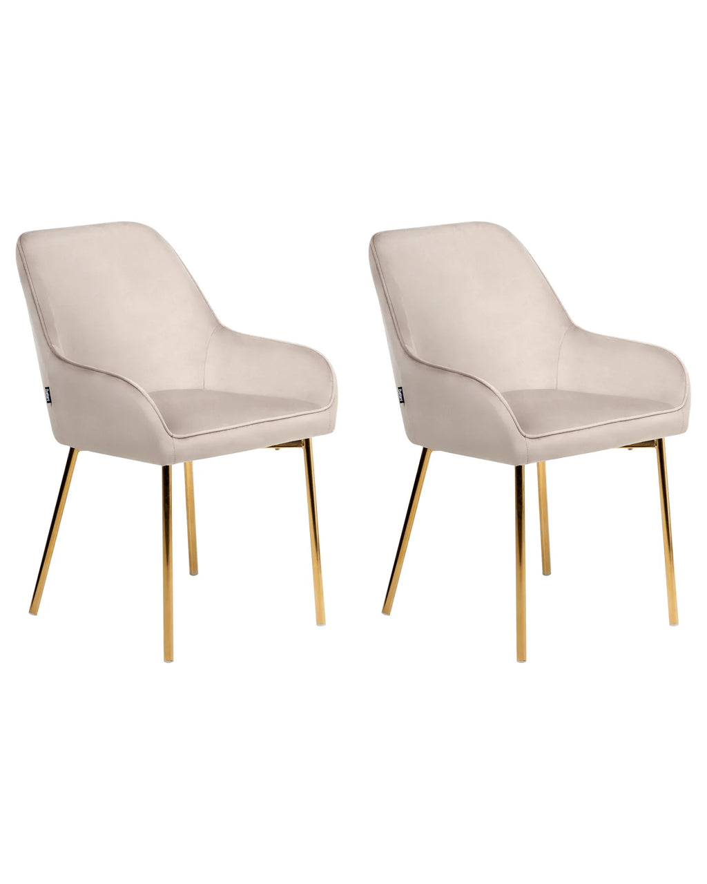 Set of 2 Dining Chairs LOVERNA Velvet Beige