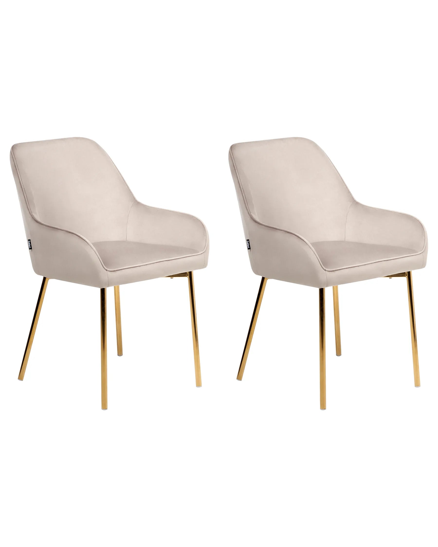 Set of 2 Dining Chairs LOVERNA Velvet Beige
