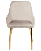 Set of 2 Dining Chairs LOVERNA Velvet Beige