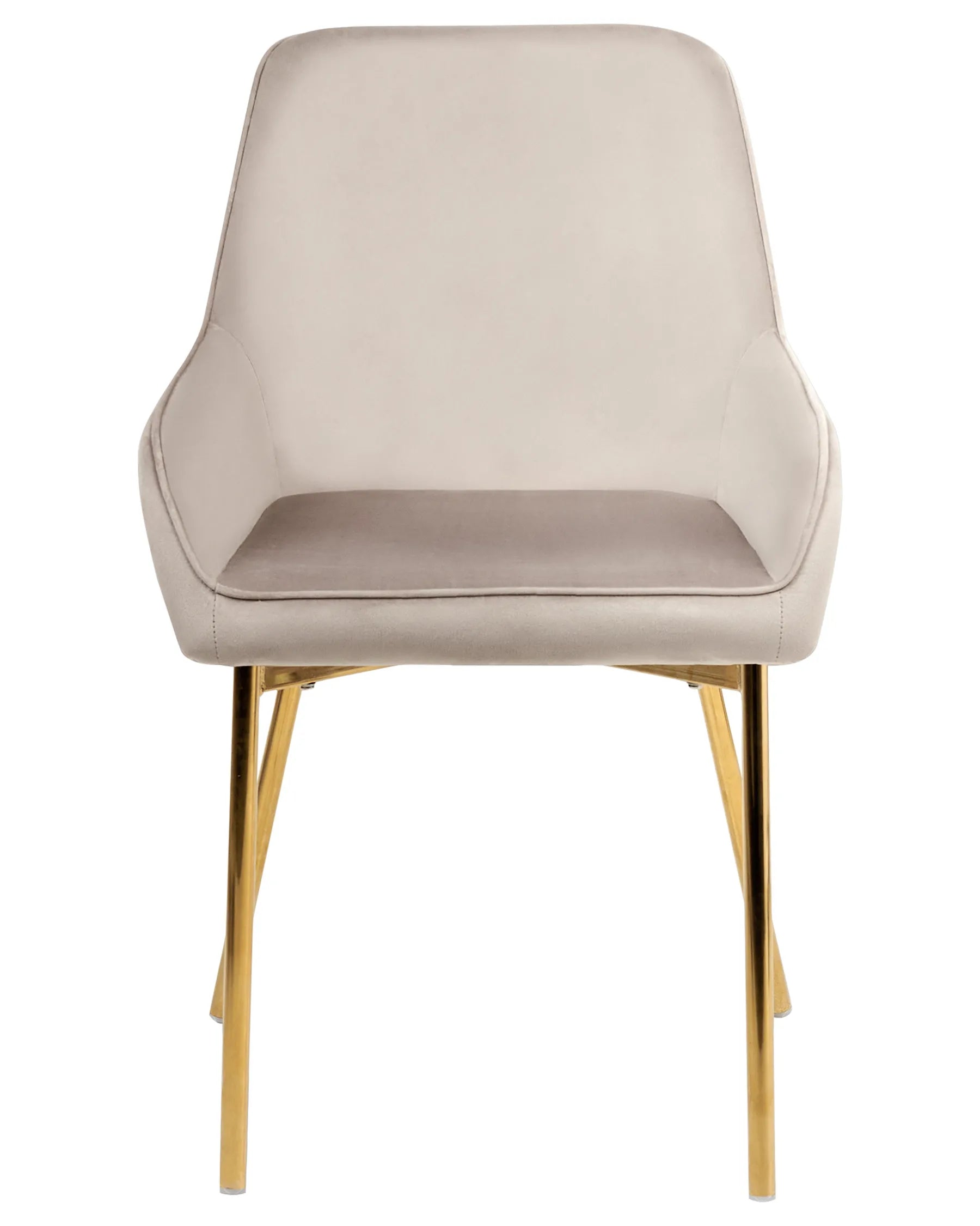 Set of 2 Dining Chairs LOVERNA Velvet Beige