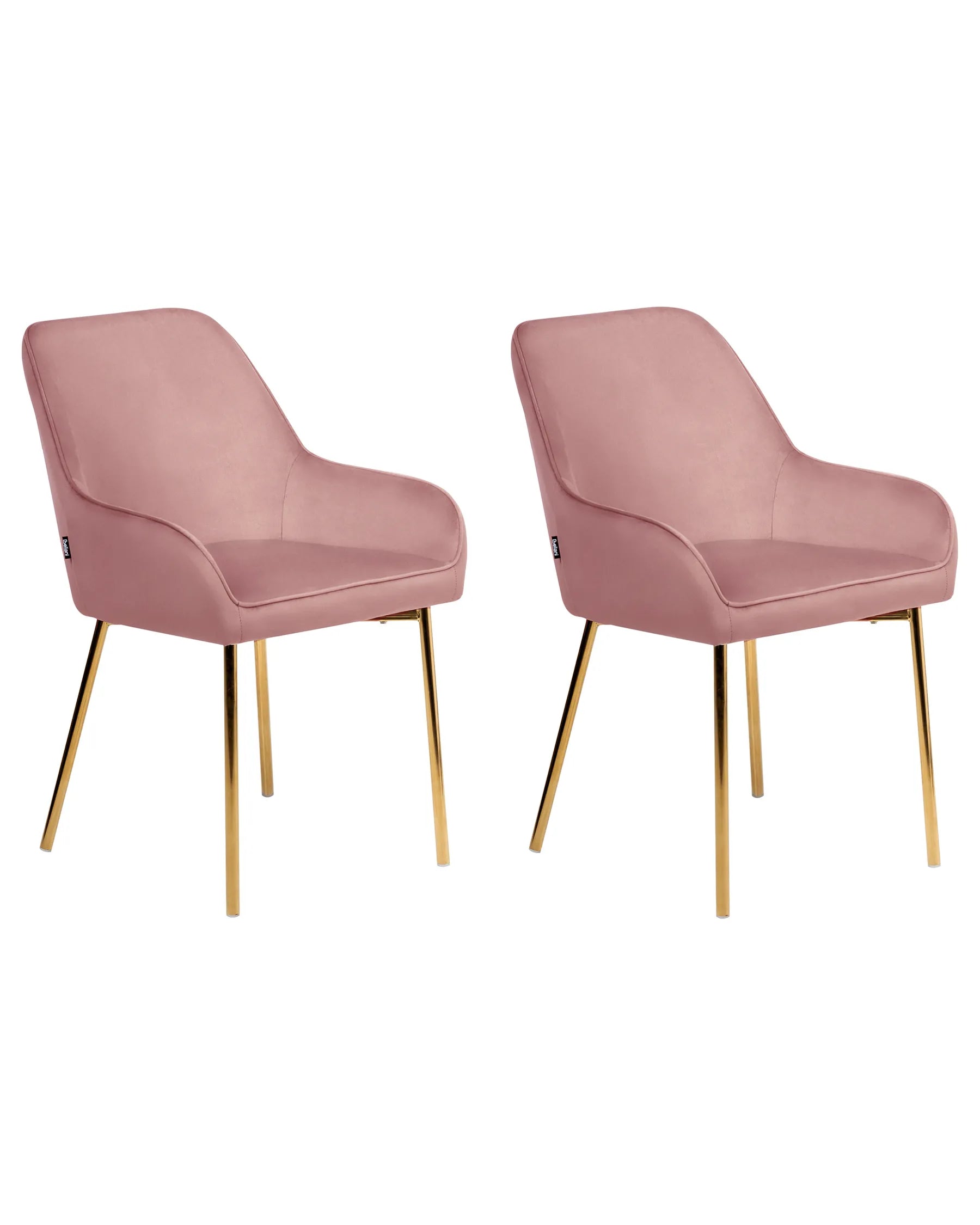 Set of 2 Dining Chairs LOVERNA Velvet Pink