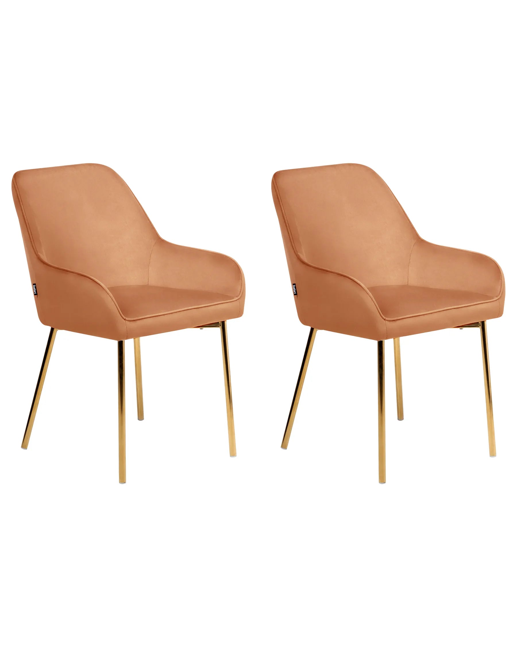 Set of 2 Dining Chairs LOVERNA Velvet Orange
