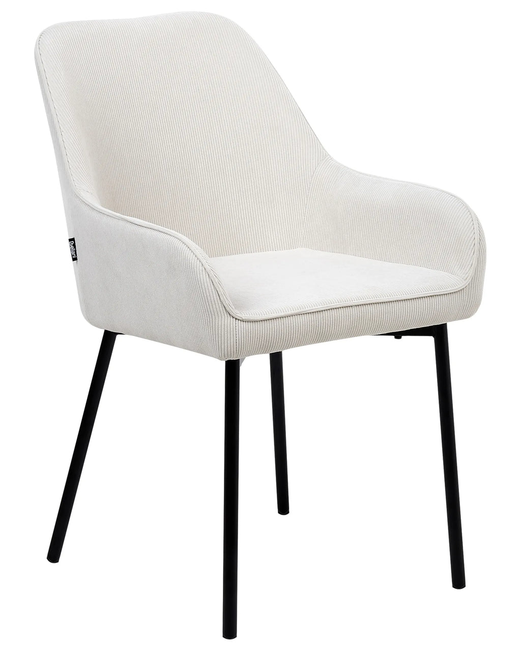Set of 2 Dining Chairs LOVERNA Corduroy Off-White