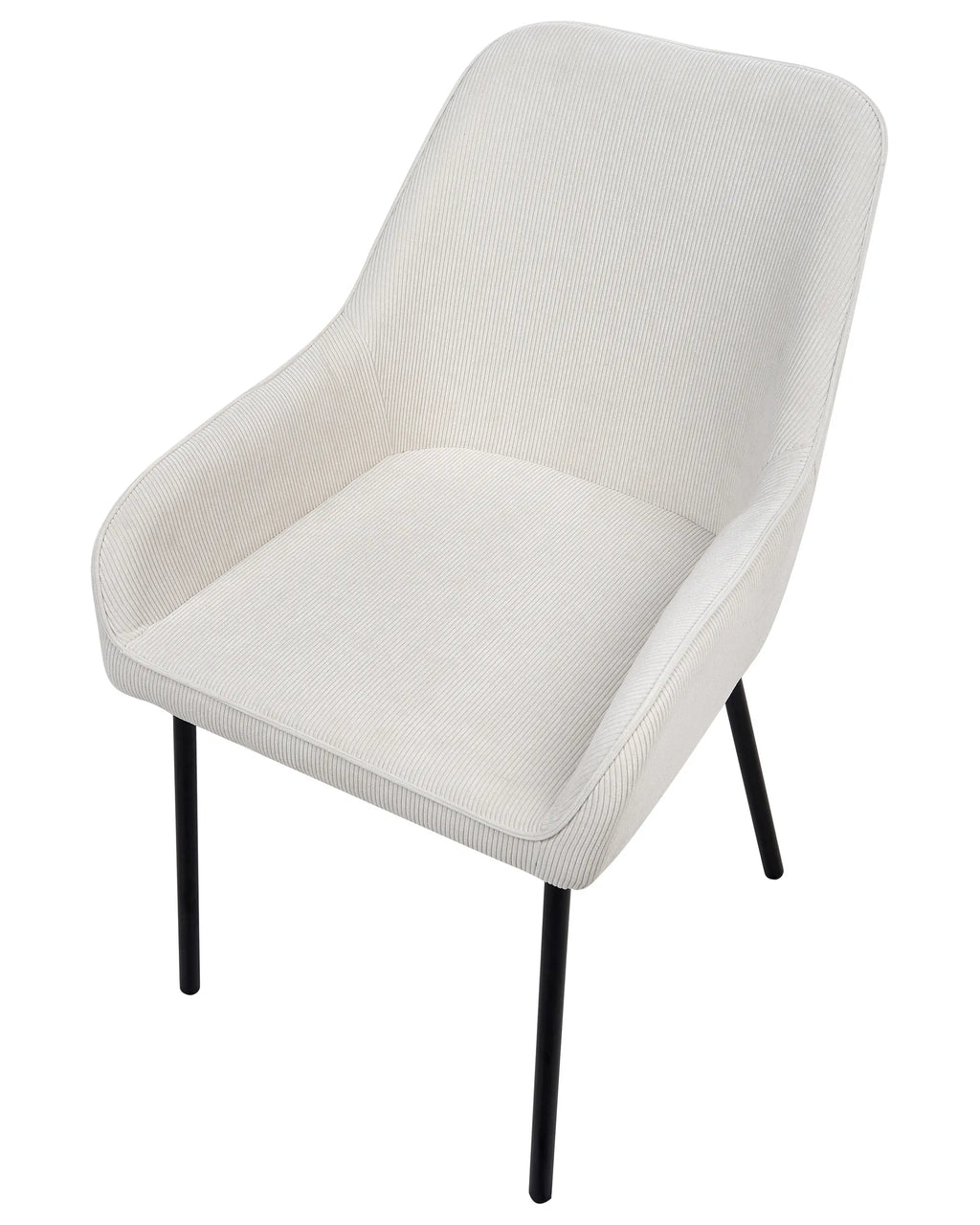 Set of 2 Dining Chairs LOVERNA Corduroy Off-White