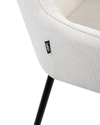 Set of 2 Dining Chairs LOVERNA Corduroy Off-White