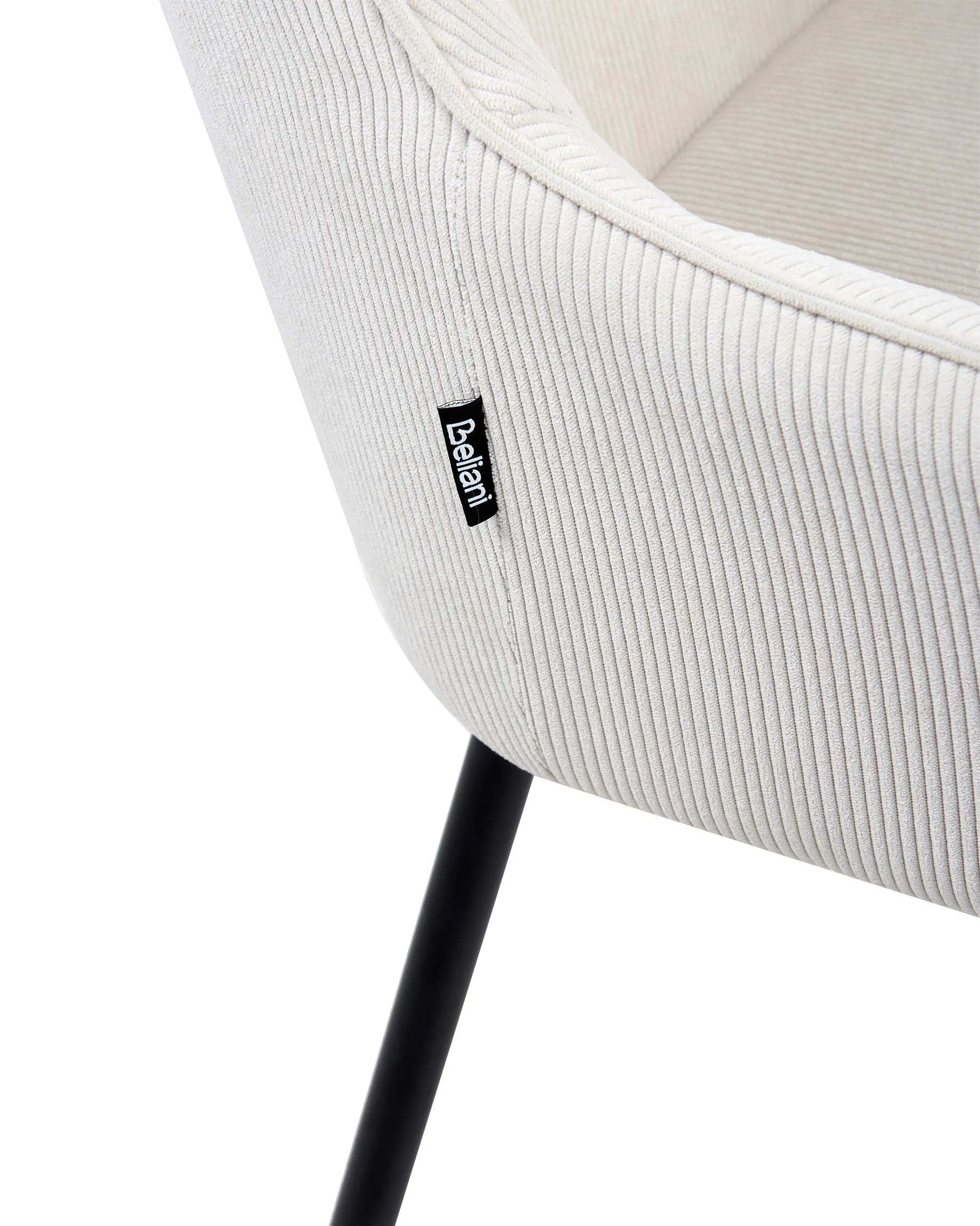 Set of 2 Dining Chairs LOVERNA Corduroy Off-White