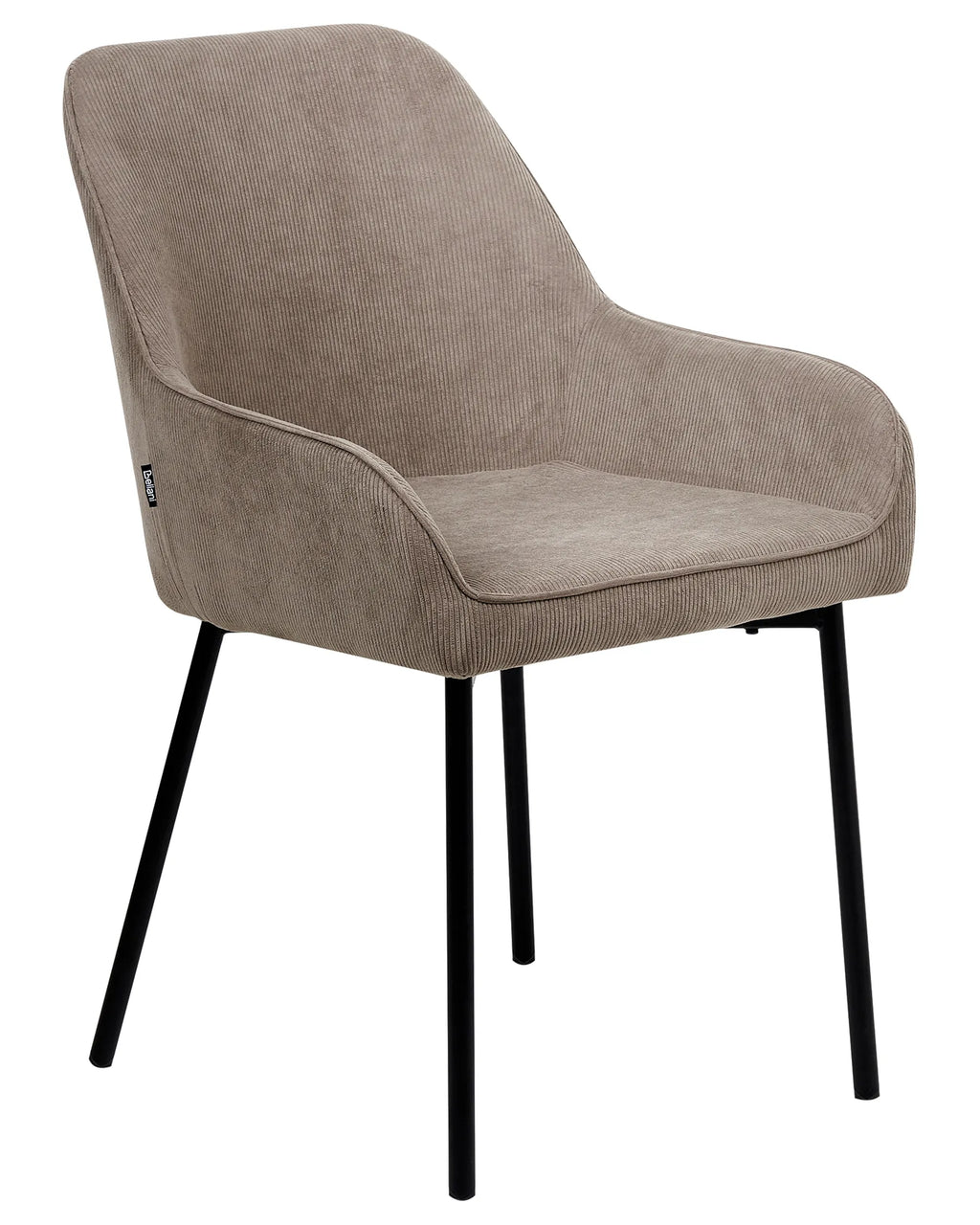 Set of 2 Dining Chairs LOVERNA Corduroy Beige