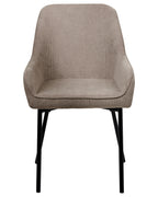 Set of 2 Dining Chairs LOVERNA Corduroy Beige