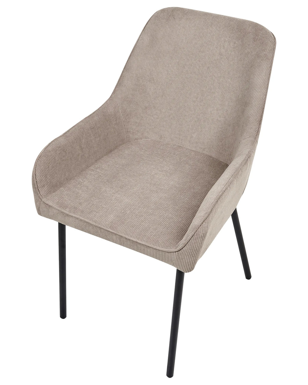 Set of 2 Dining Chairs LOVERNA Corduroy Beige