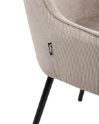 Set of 2 Dining Chairs LOVERNA Corduroy Beige