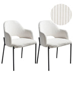 Set of 2 Dining Chairs RATON Corduroy Off-White