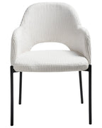 Set of 2 Dining Chairs RATON Corduroy Off-White
